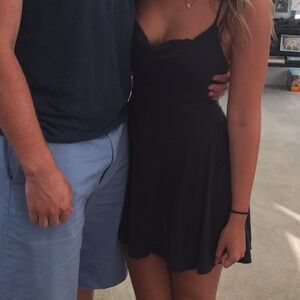 Charcoal Gray/Black Strappy Dress